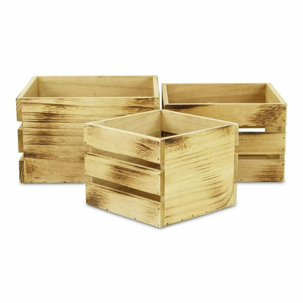 H2H Rustic Farmstead Aged Wooden Crate Set H22848608